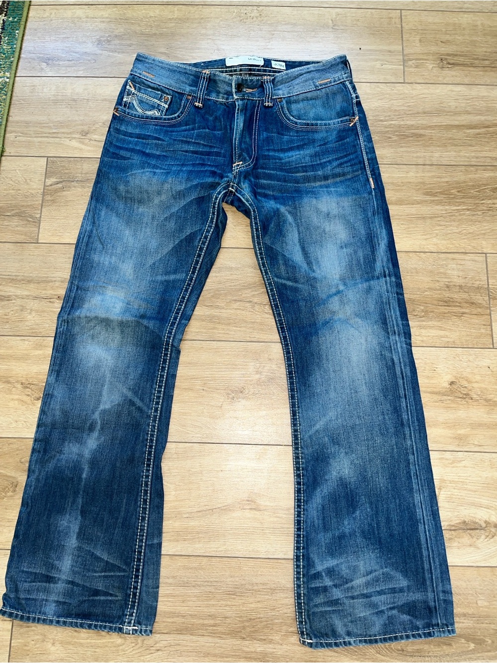 1633 Union u-crafted T Distressed 33x32 Bootcut 100% Cotton-Denim Blue Jeans